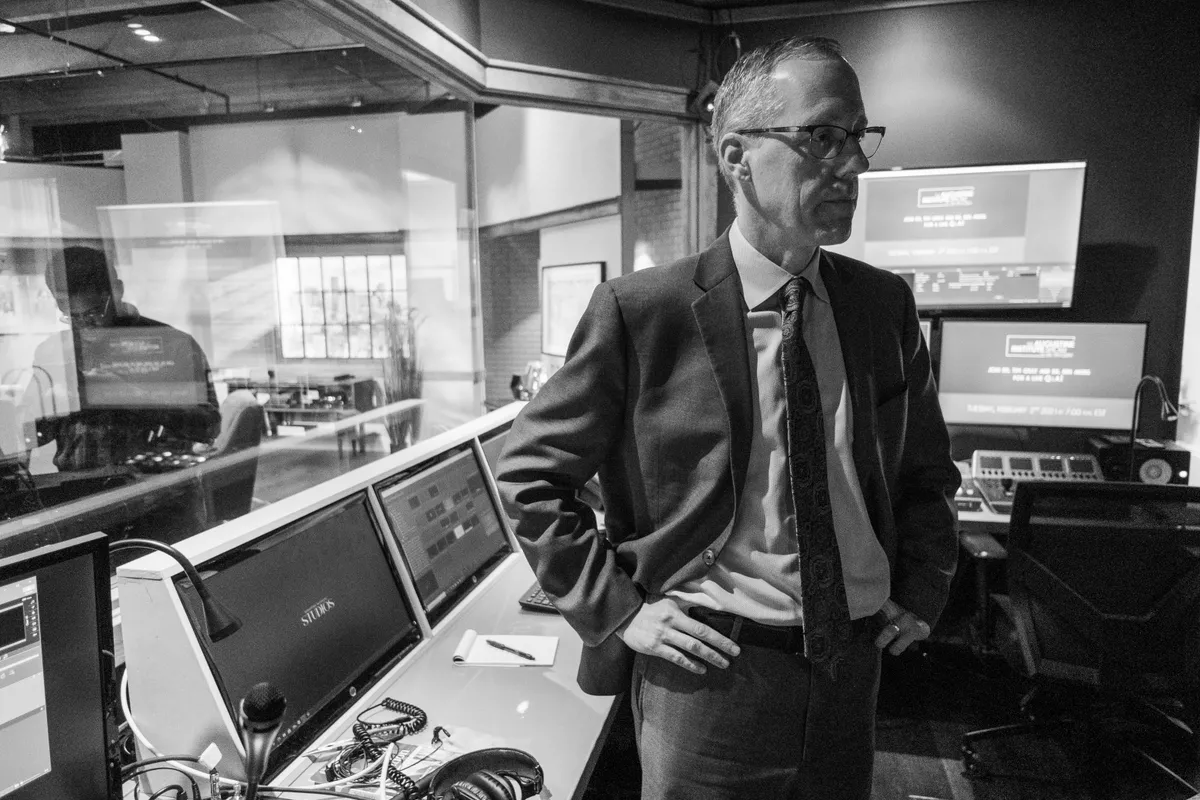 Tim Gray in Augustine Institute control room