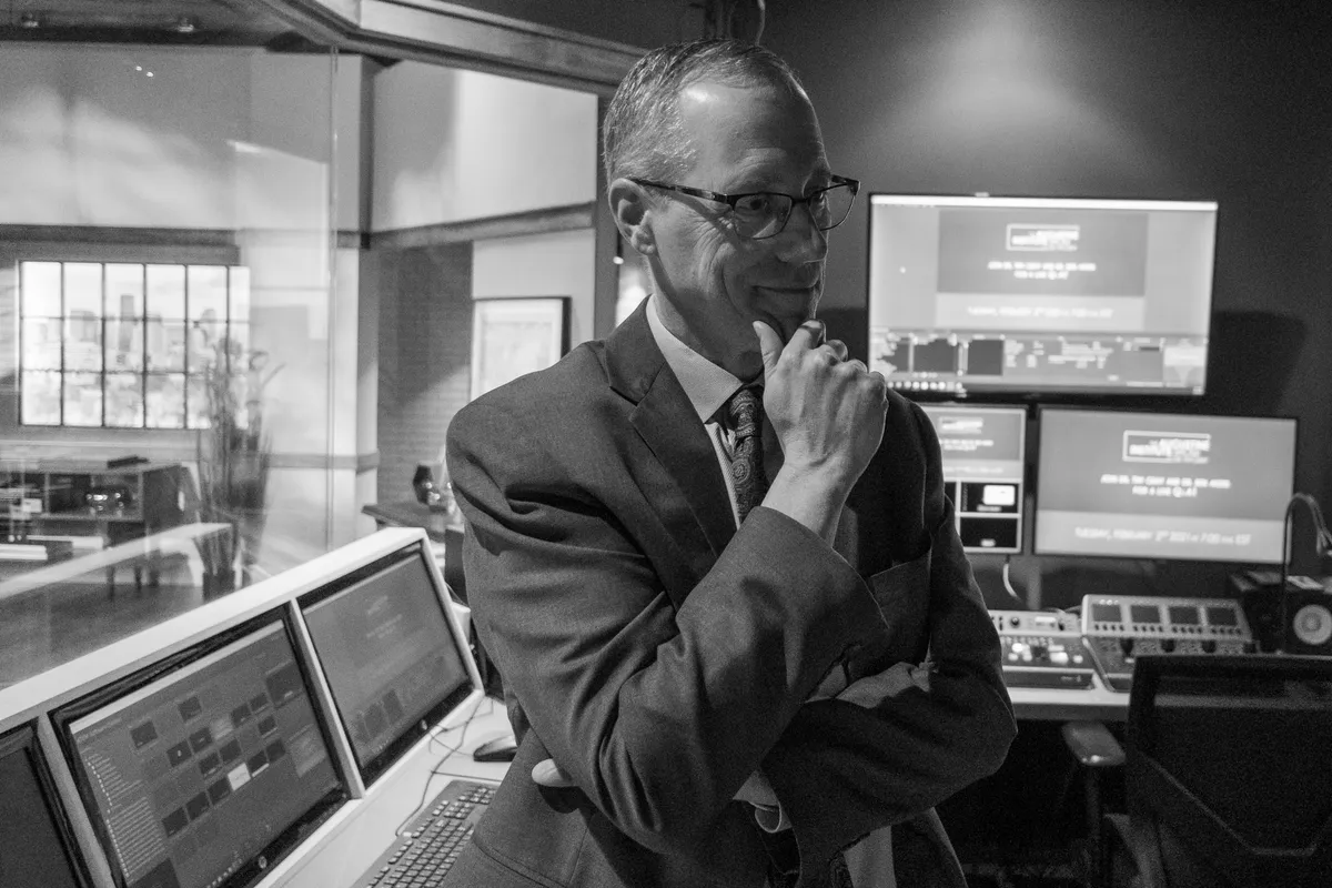 Tim Gray portrait in Augustine Institute studio